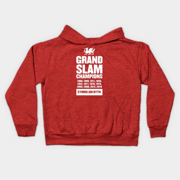 Wales Grand Slam Rugby Union Champions Kids Hoodie by stariconsrugby